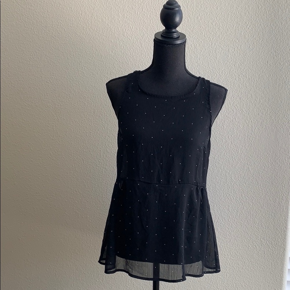 Black/white polka dot summer top-Size M